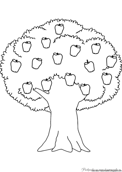 Дерево раскраска для детей