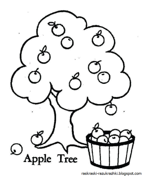 Дерево весной раскраска для детей