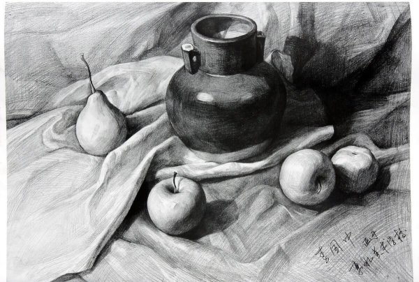 Натюрморт карандашом несложный