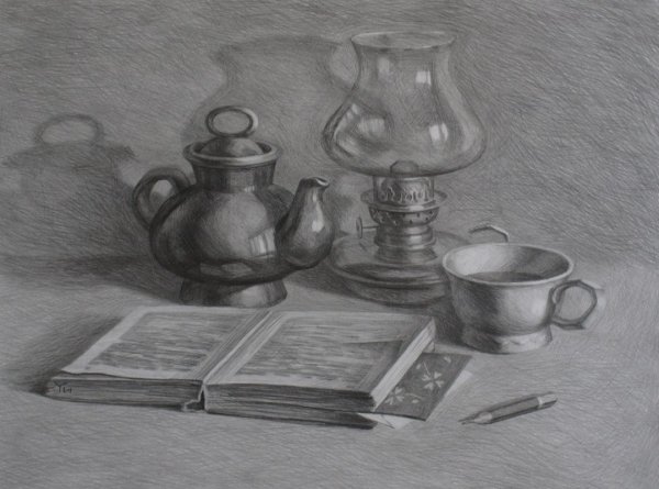 Натюрморт простым карандашом