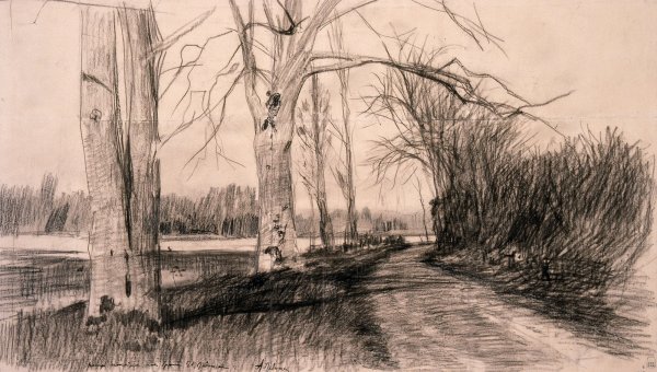 Рисунок осень карандашом