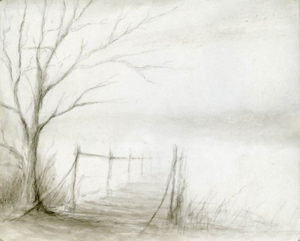 Осенний пейзаж карандашом для начинающих