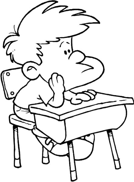 Раскраска школьники