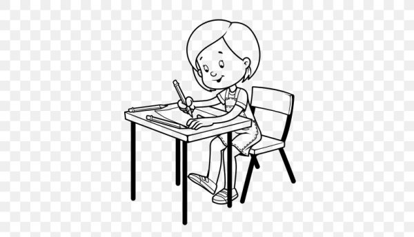 Ученик за партой раскраска для детей