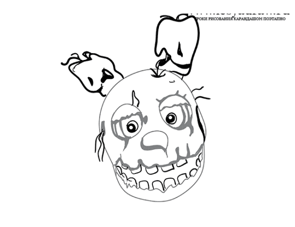 Рисование по этапно ФНАФ для начинающих