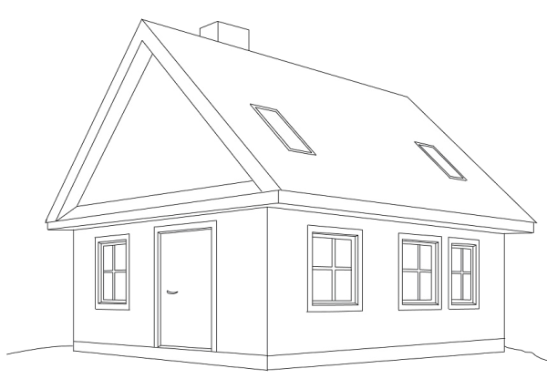 Дом карандашный рисунок