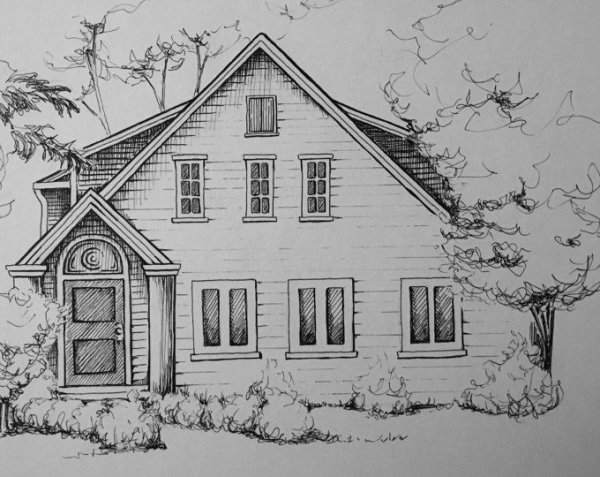 Современный дом раскраска