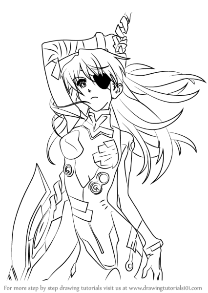 Раскраска Евангелион Аска