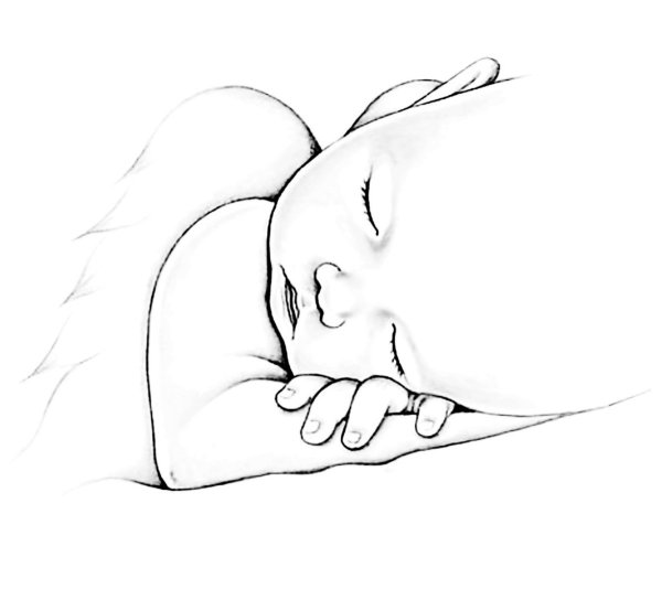 Младенец карандашом