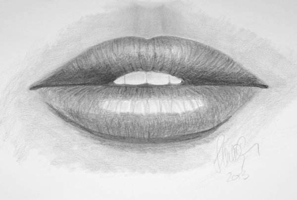 Мужские губы рисунок