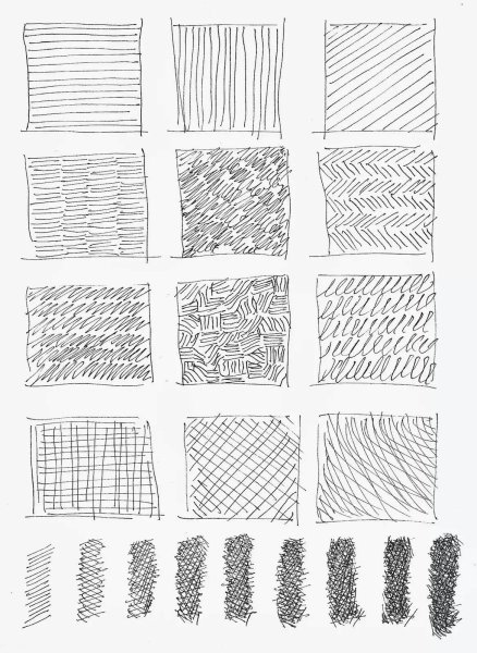 Предметы в стиле штриховки