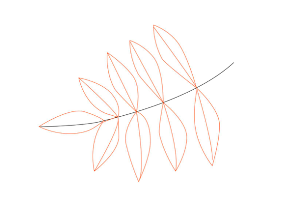 Листья рябины для рисования