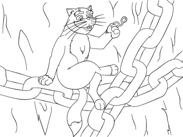 Кот ученый раскраска