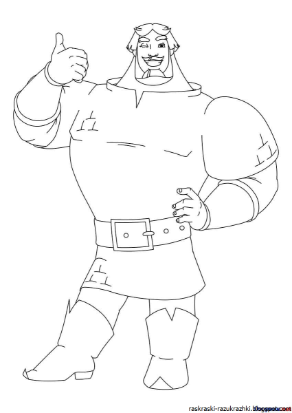 Раскраска три богатыря Васнецов