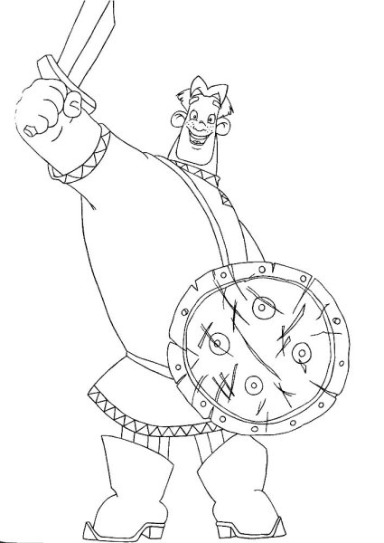 Алёша Попович и Тугарин змей раскраска