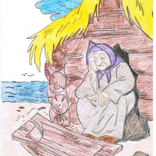 Рисунок о рыбаке и рыбке