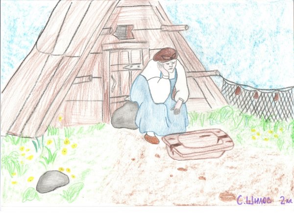 Сказка о рыбаке и рыбке раскраска