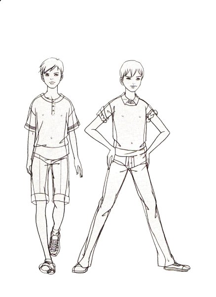 Детская фигура для эскизов одежды