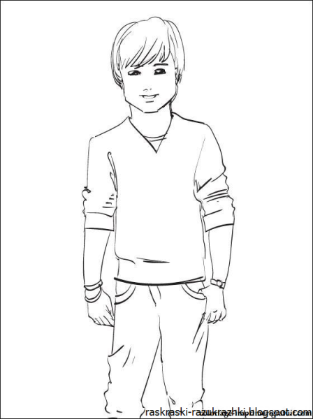 Раскраска юноша и девушка