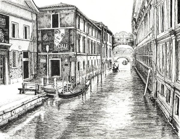 Венеция карандашом