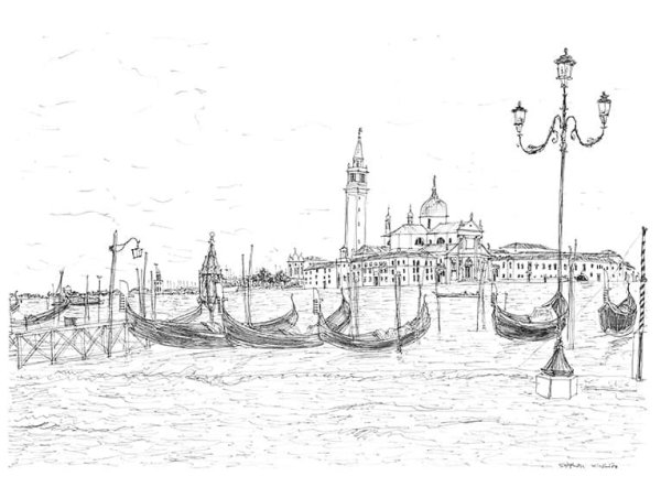 Венеция Графика черно-белая