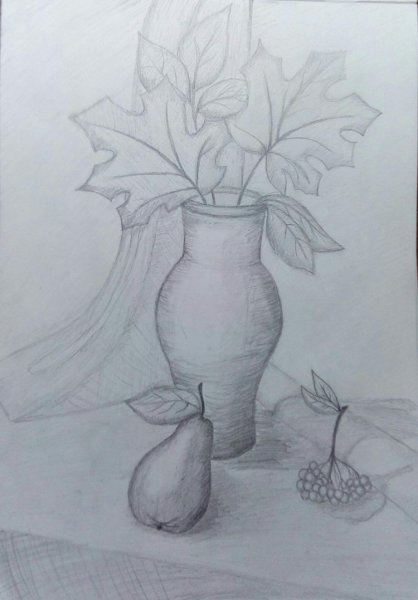 Осенний натюрморт карандашом