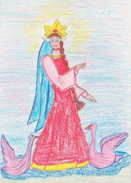 Разукрашка принцесса лебедь