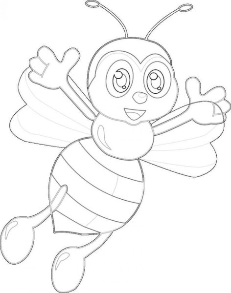 Пчелка рисунок для детей карандаш