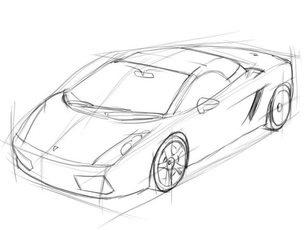 Ламборджини рисунок карандашом