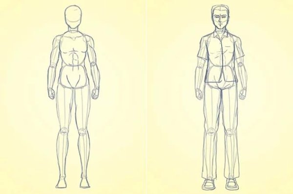 Рисунок человека поэтапно