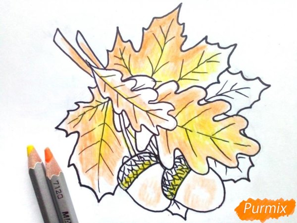 Осенний букет рисунок карандашом