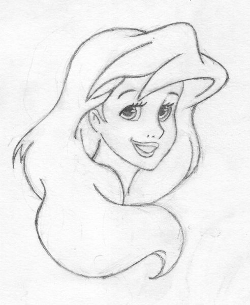 Русалка Ариэль для срисовки