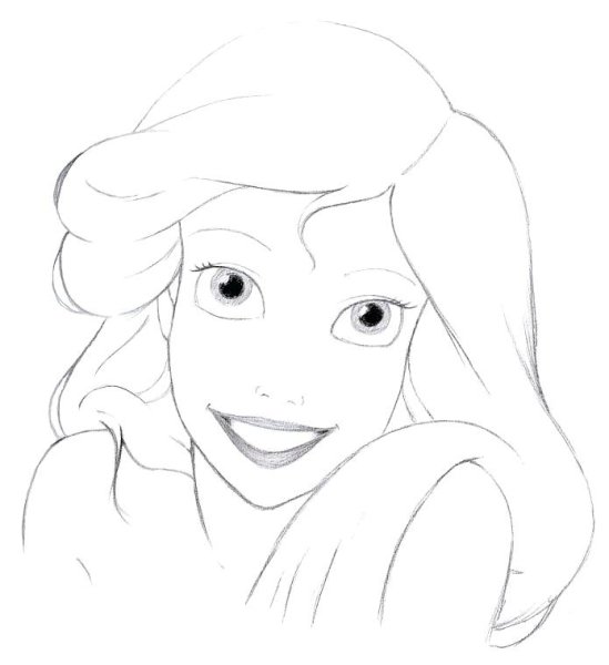 Ариэль из мультика для срисовки