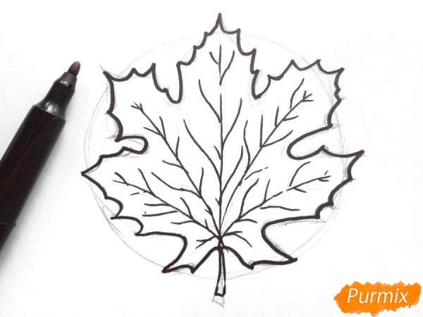 Ваза с осенними листьями раскраска