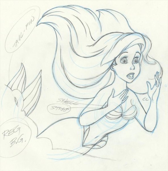 Русалочка карандашом