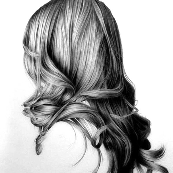 Красивые волосы карандашом