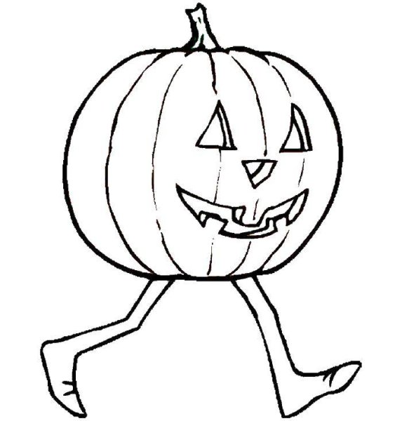 Тыква на Хэллоуин рисунок для детей