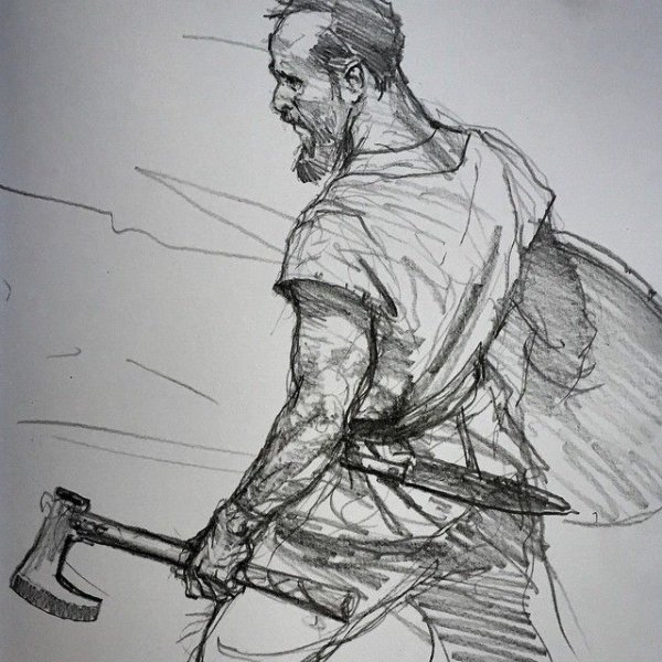 Портрет Александра Невского карандашом