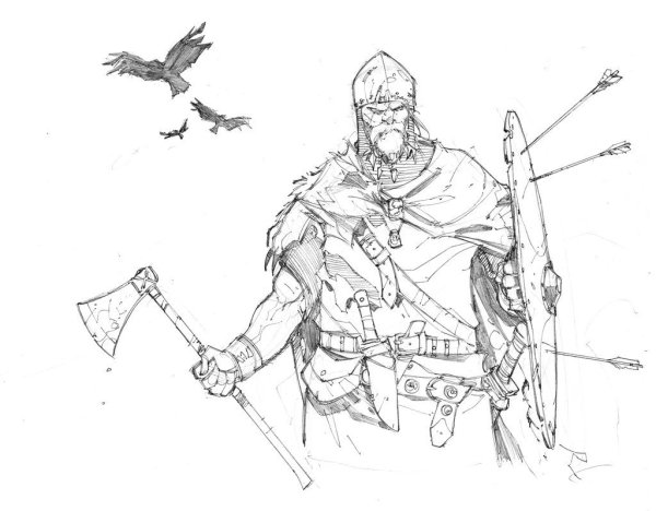 Рисунки викингов для срисовки