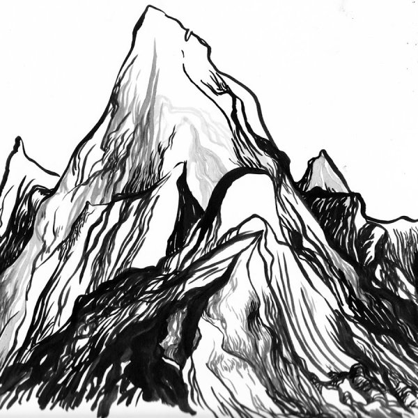 Горы карандашом