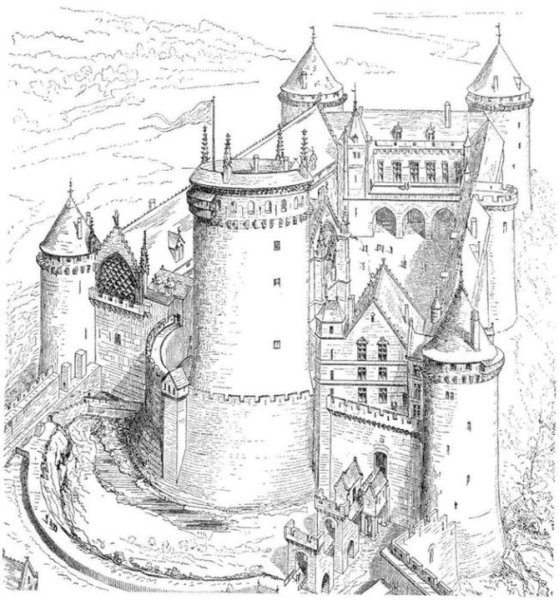 Поэтапное рисование замка