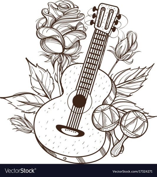 Рисования электрогитара