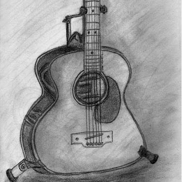 Поэтапное рисование гитары