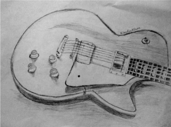 Рисунки гитары карандашом для начинающих