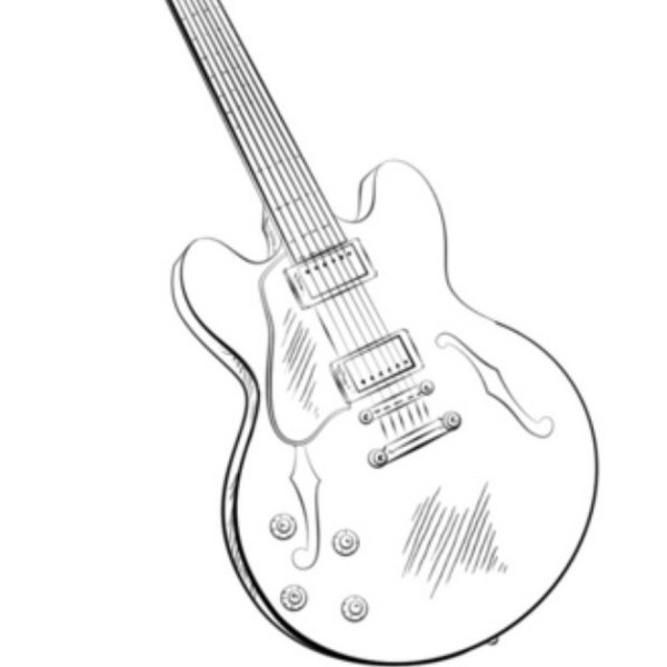 Рисунок гитары для срисовки