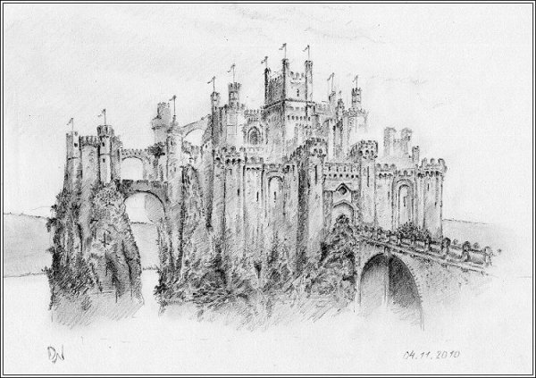 Замок рисунок карандашом