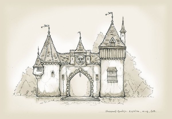 Башня донжон романский стиль рисунки