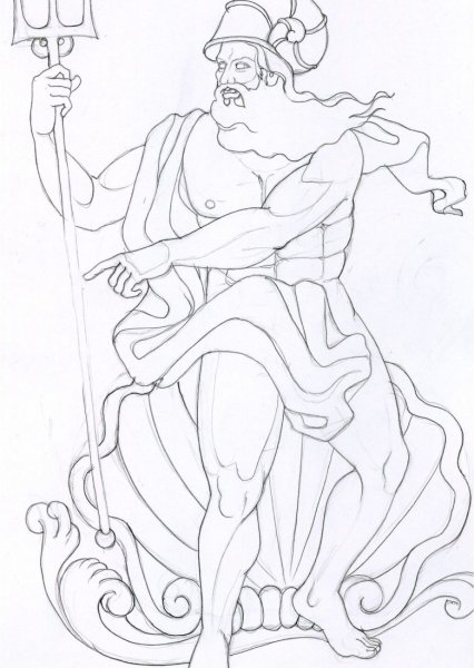 Посейдон карандашом
