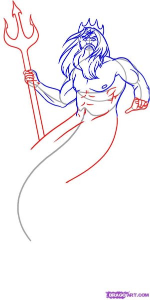 Посейдон Бог древней Греции эскизы