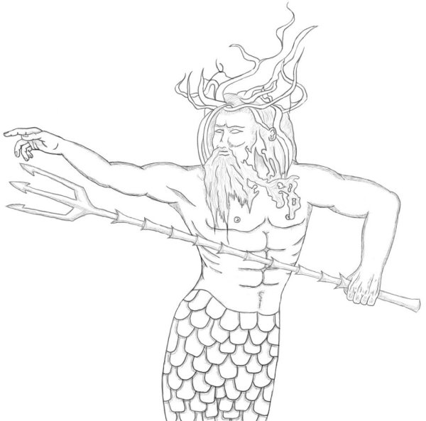 Русалочка раскраски и царь Тритон